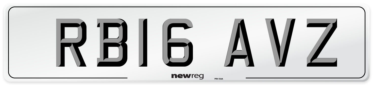 RB16 AVZ Number Plate from New Reg